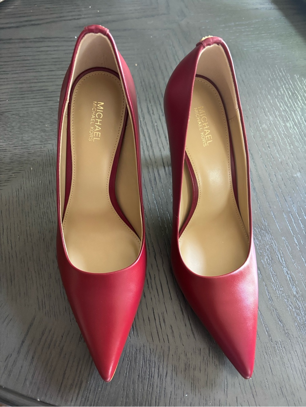 Michael Kors Red Pointed Leather Pumps